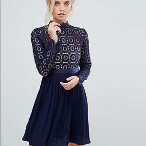 Navy Lace Skater Dress, originally from ASOS